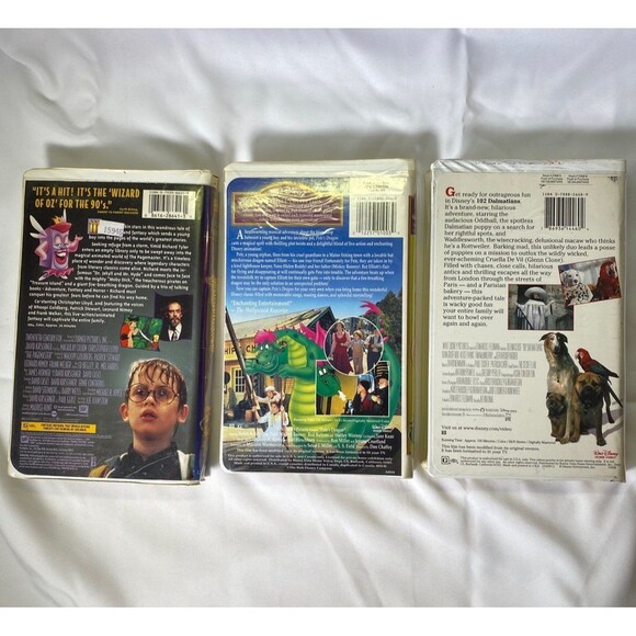 VHS 3 Bundle Pack, The Pagemaster, Pete’s Dragon and 102 Dalmatians - Picture 5 of 9